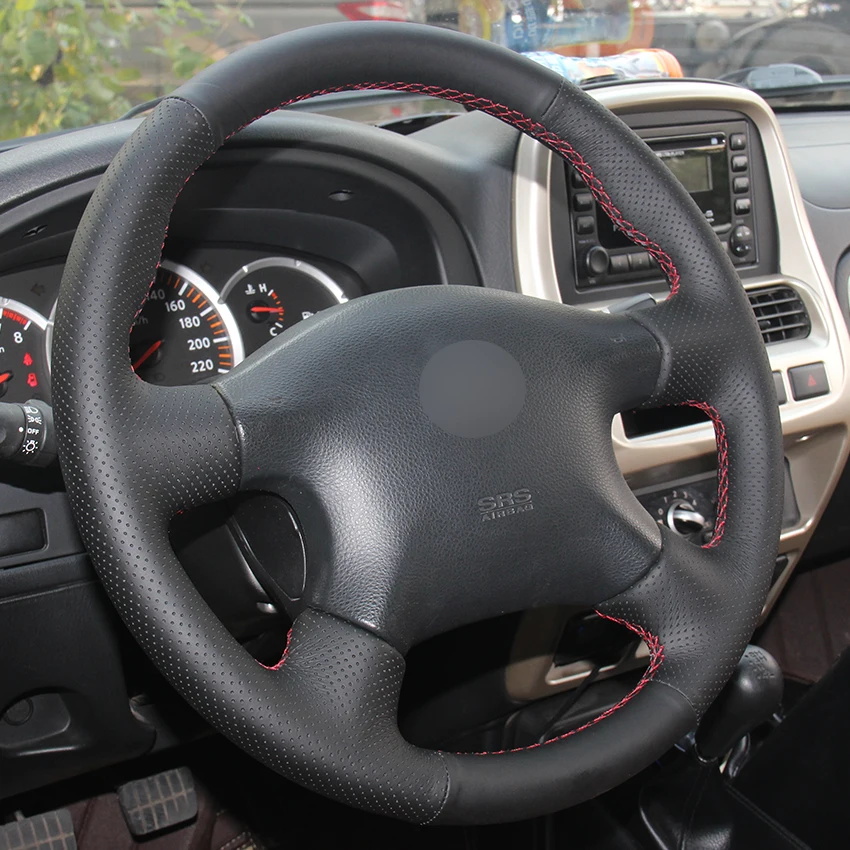 Чехол на руль автомобиля из черной синтетической кожи для Nissan Almera N16 Pathfinder Primera