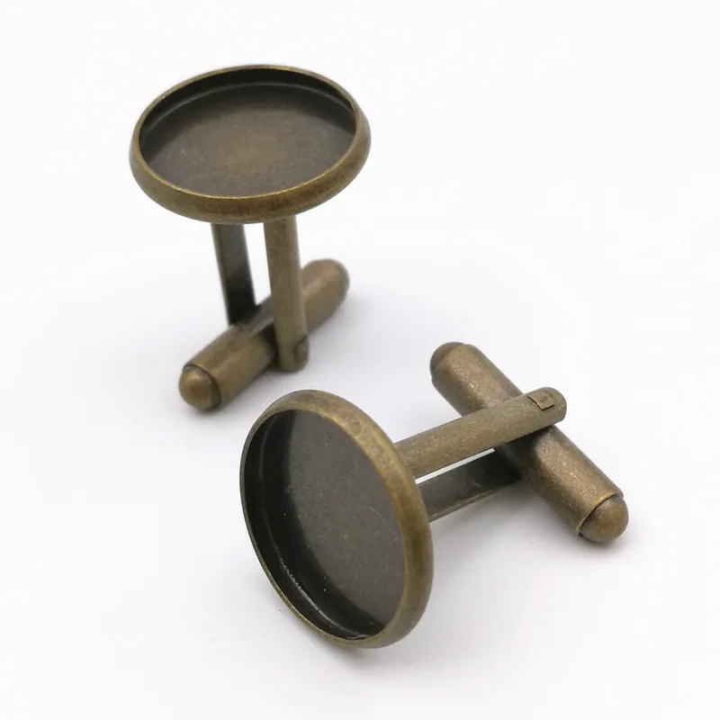 Fit 12/14/16/18/20 mm Round French Cufflinks Blank Settings Antique bronze Copper Base DIY Jewelry Accessories | Украшения и