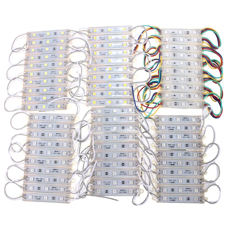 10 шт./лот 30 светодиодный DC12V 5050 SMD светодиодный модуль полосы строка светильник Multi-Цвета открытый Водонепроницаемый светильник полосы IP68