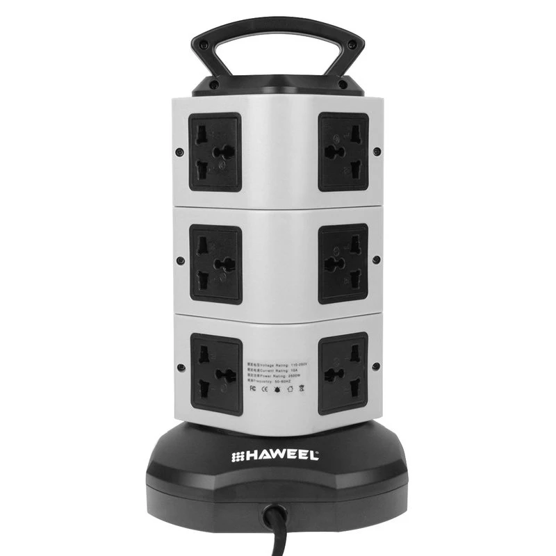 HAWEEL 3 слоя с 11 US/EU/AU/UK универсальными розетками и 2 портами 2.1A USB умные розетки зарядное устройство защита от перегрузки US EU