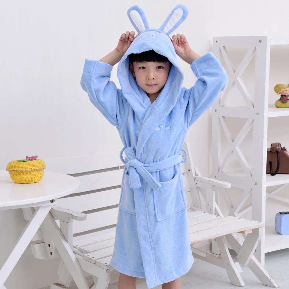 

Blue Color lovely Cute Cotton Robe, warm terry robe