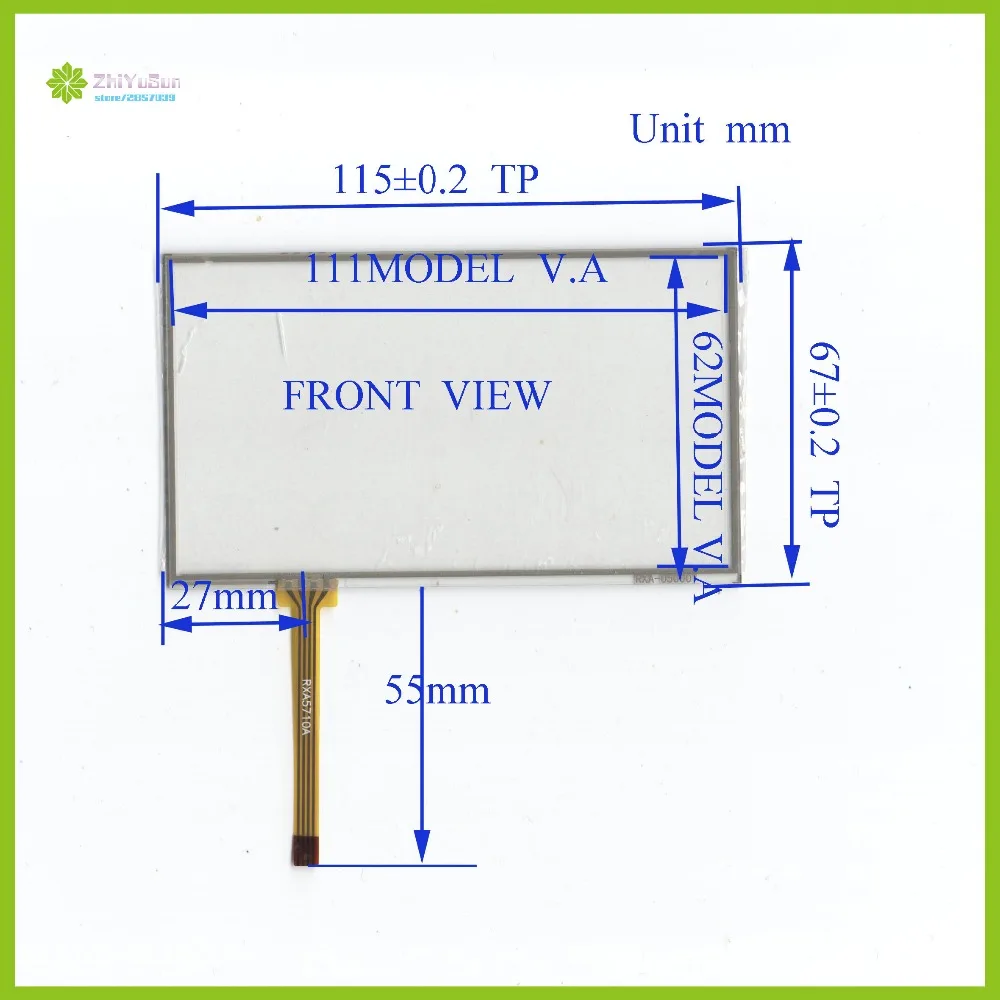 Новинка, 5-дюймовая 4-линейная Сенсорная панель ZhiYuSun 050007 115 мм * 67 мм, совместимое со стеклом датчика 115*67 для GPS, автомобильного DVD-плеера