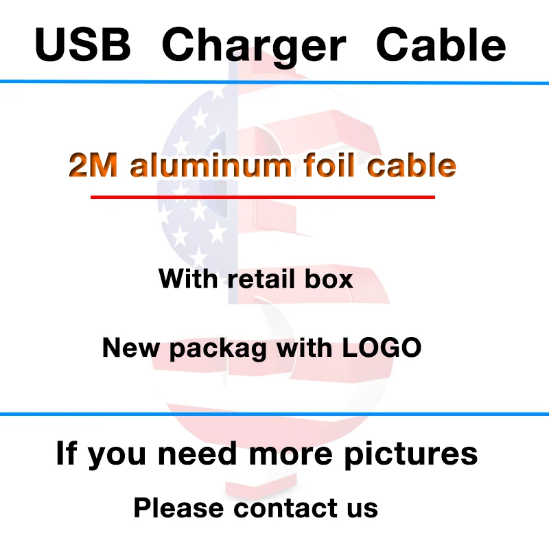 10 шт. OD: 3,0 мм 2 м/6ft USB синхронизации данных Зарядное устройство 1:1 кабель алюминиевая фольга для Iphone 5 6 6S 7 8 plus X XS макс с розничной коробке