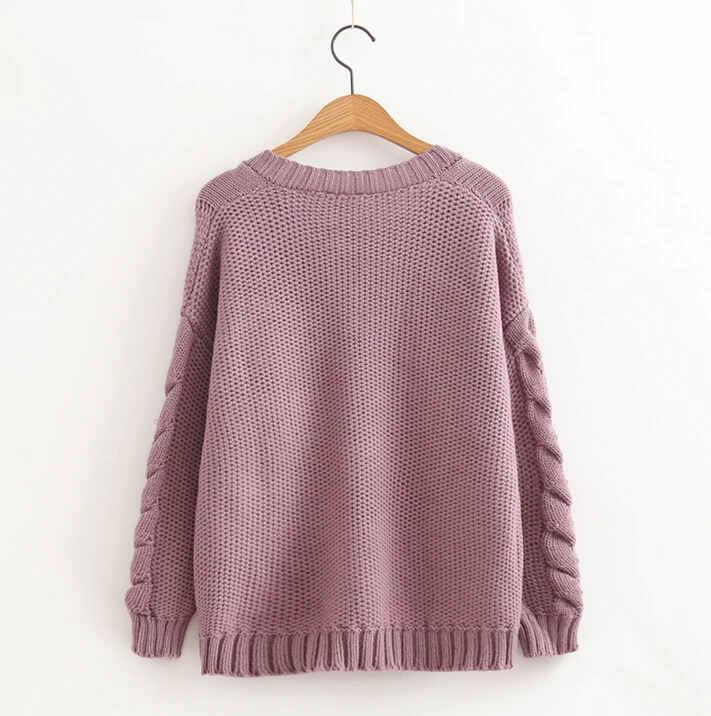 Autumn Winter New Connection Japanese Mori Girl Sweaters Sweet Girls V-Neck All-Match Pullover Preppy Style | Женская одежда