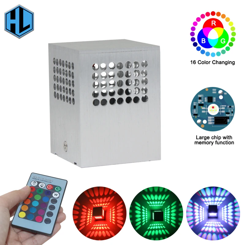 Светодиодный настенный светильник ночник 3 Вт RGB бра современные светильники с