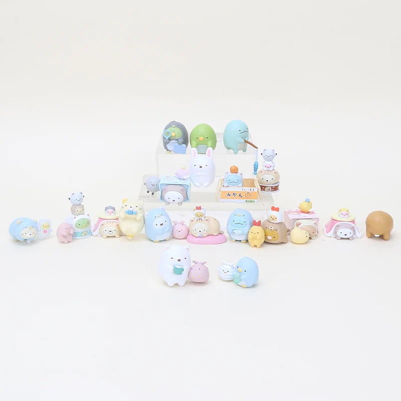 Милая серия Putitto Sumikkogurashi фигурка игрушки белый медведь кошка Пингвин ящерица животное мини-фигурка ПВХ игрушки для украшения чашки