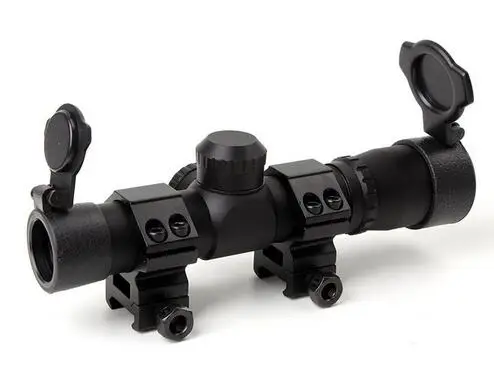 scope and 20mm rings Тактический Ohhunt 4,5x20 1 дюймов компактный охотничий прицел оптический прицел P4 Сетка прицел с откидной крышкой для объектива - Цвет: scope and 20mm rings
