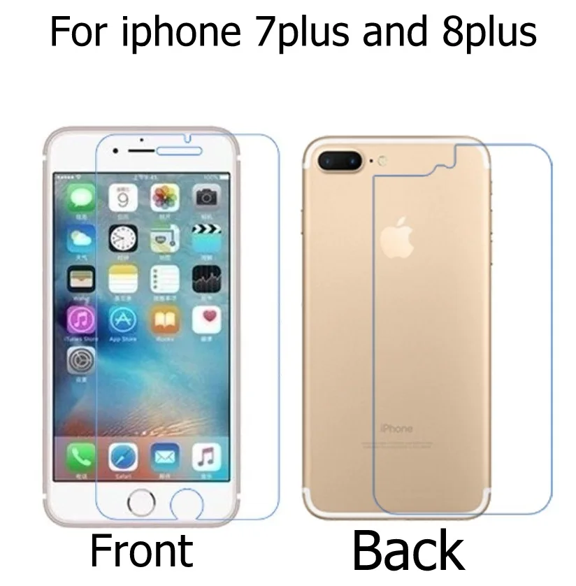 For iphone 7 8 plus 1 пара(передняя+ задняя) HD lcd прозрачная глянцевая пленка для iphone 4 4G 4S 5 5g 5S 6 6s 6s 7x8 10 plus Защитная пленка для экрана - Цвет: For iphone 7 8 plus