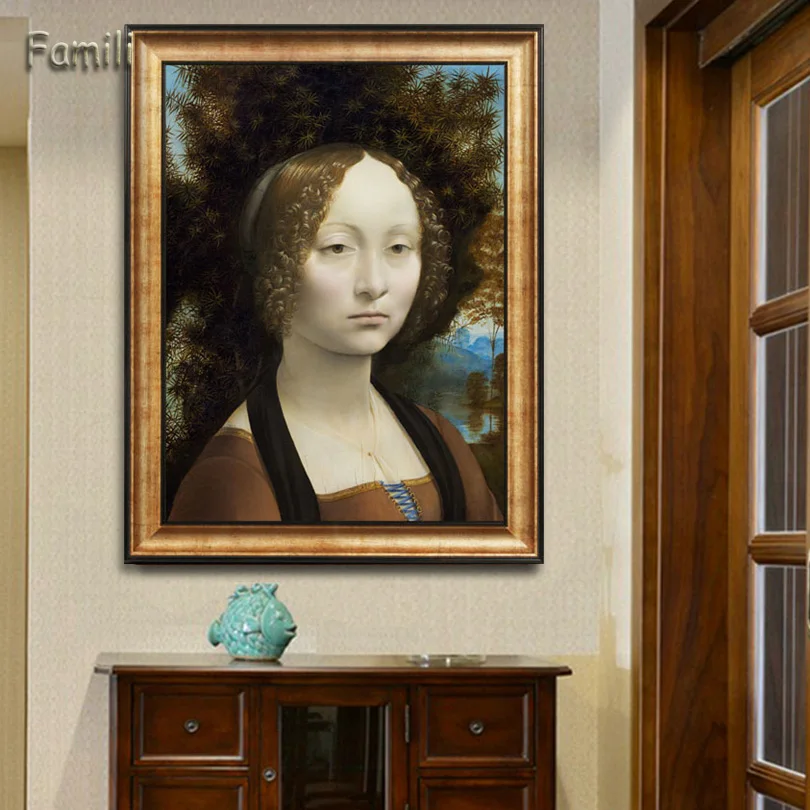 Картина маслом Leonardo Da Vinci The Mona Lisa Smile классика холст принт постеры Настенная