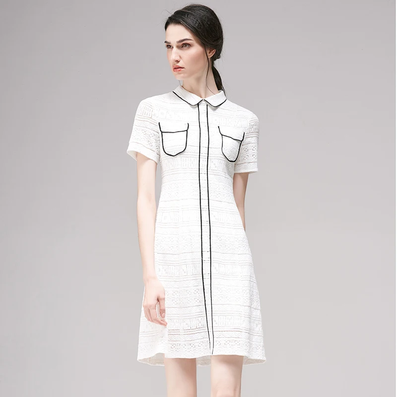 Yerad элегантный Для женщин Офисные женские туфли платье vestidos отложным воротником