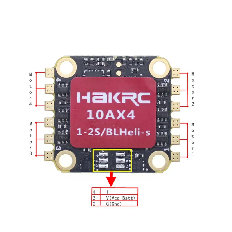 HAKRC HK10AX4 BLHeli_S 10A 1-2S 4 в 1 Dshot600 ESC для RC FPV гоночный Дрон модели Мультикоптер рама мотор