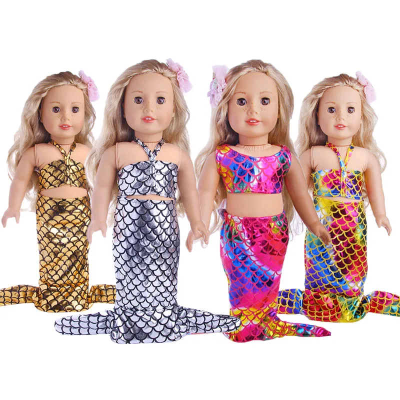 Модный Купальник Русалка LUCKDOLL 18 дюймов американская кукла 43 см аксессуары для