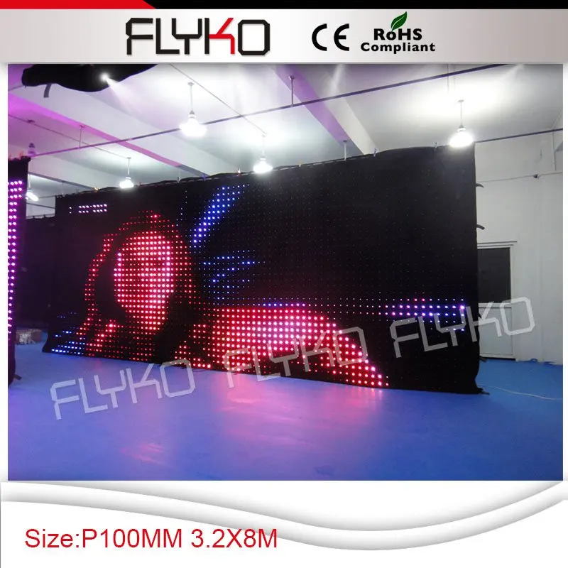 Flyko сцена Индивидуальный размер led P100MM dJ сценический стенд шоу светодиодный