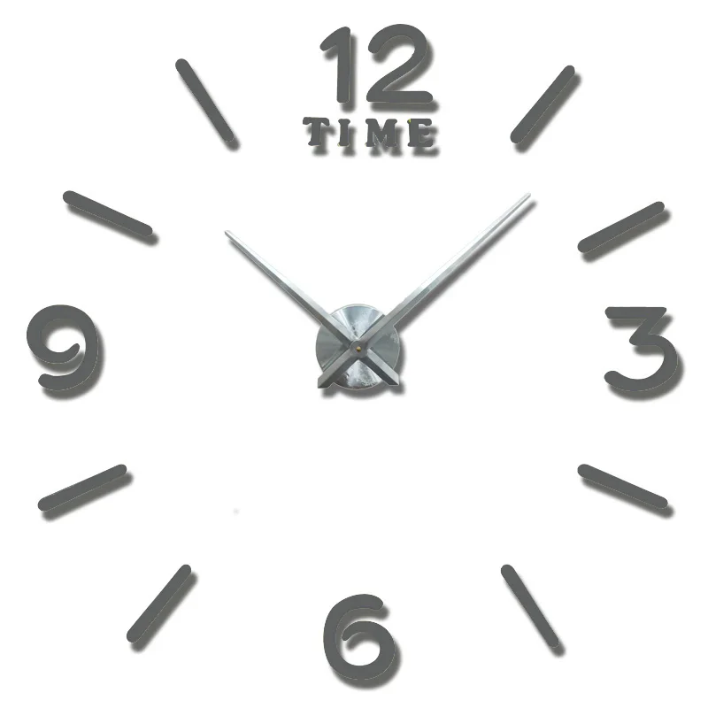 wall clock gray Светящиеся Настенные часы большие люминесцентные часы Horloge 3D DIY акриловые зеркальные наклейки кварцевые Duvar Saat Klock современный mute reloj - Цвет: wall clock gray