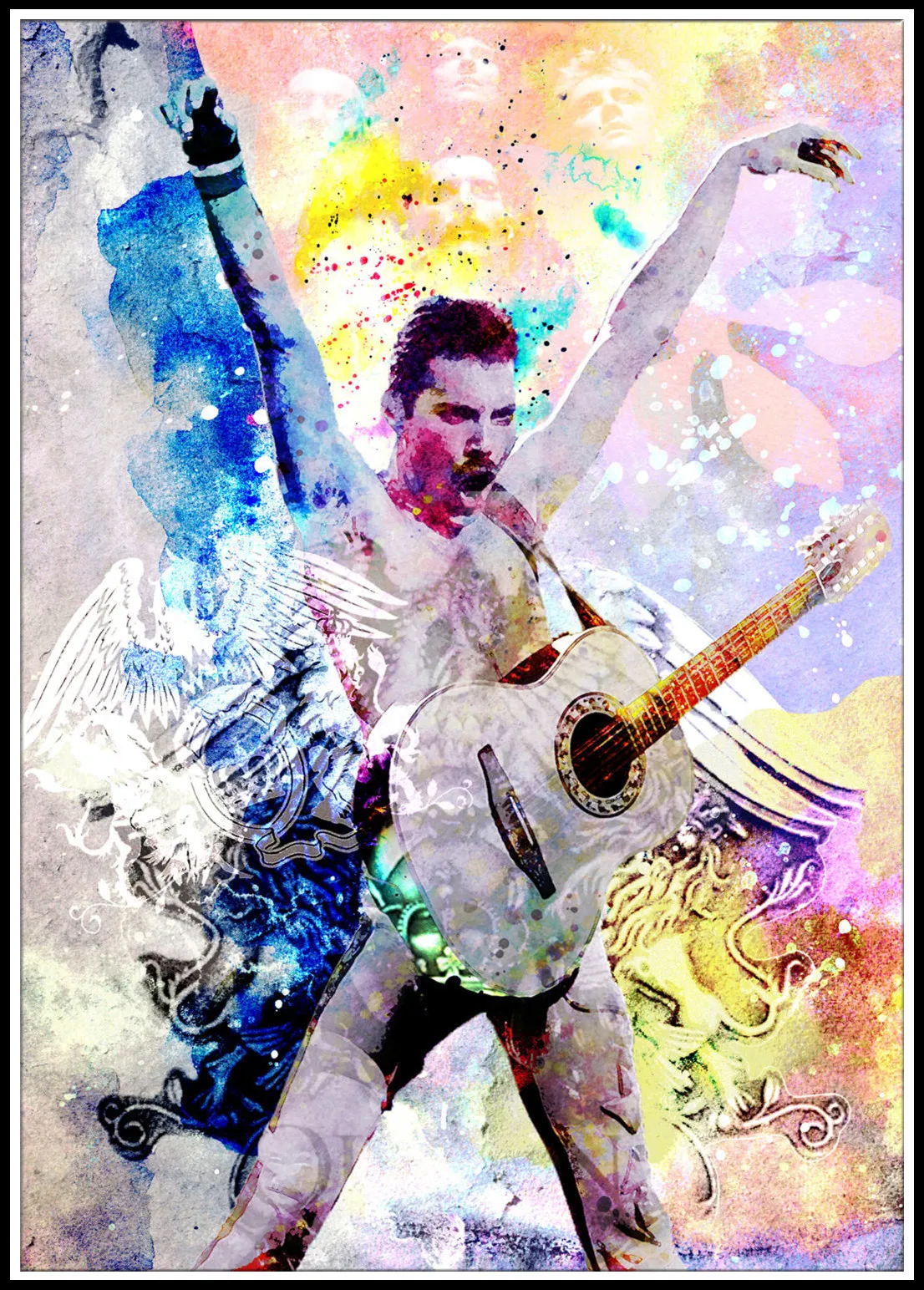 Постеры Queen Фредди Меркури Rock настенные наклейки высококачественная бумага с