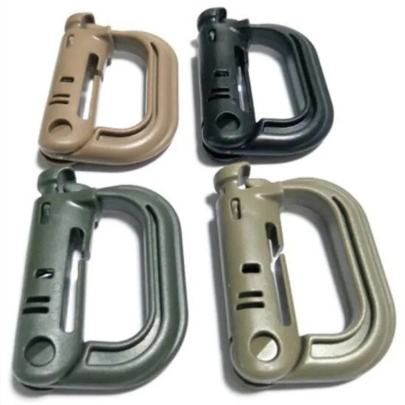 

Shackle Carabiner Army D-ring Clip Molle Webbing Plasctic Backpack Buckle Snap Lock Grimlock Camp Hike Mountain climb Outdoor