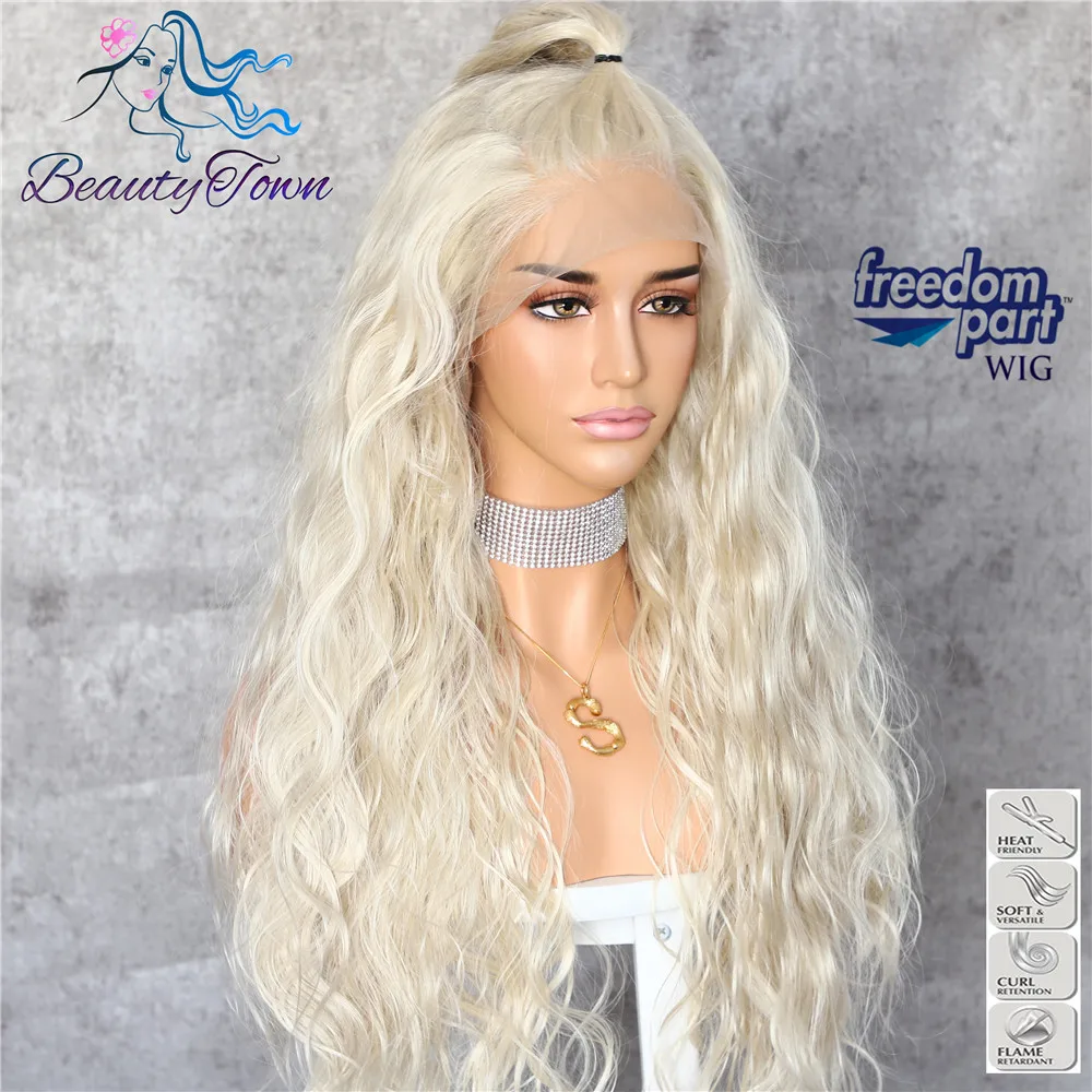 BeautyTown черный цвет 13x6 большая кружевная свободная часть Futura термостойкие не запутывающиеся волосы ежедневный макияж слой синтетический кружевной передний парик