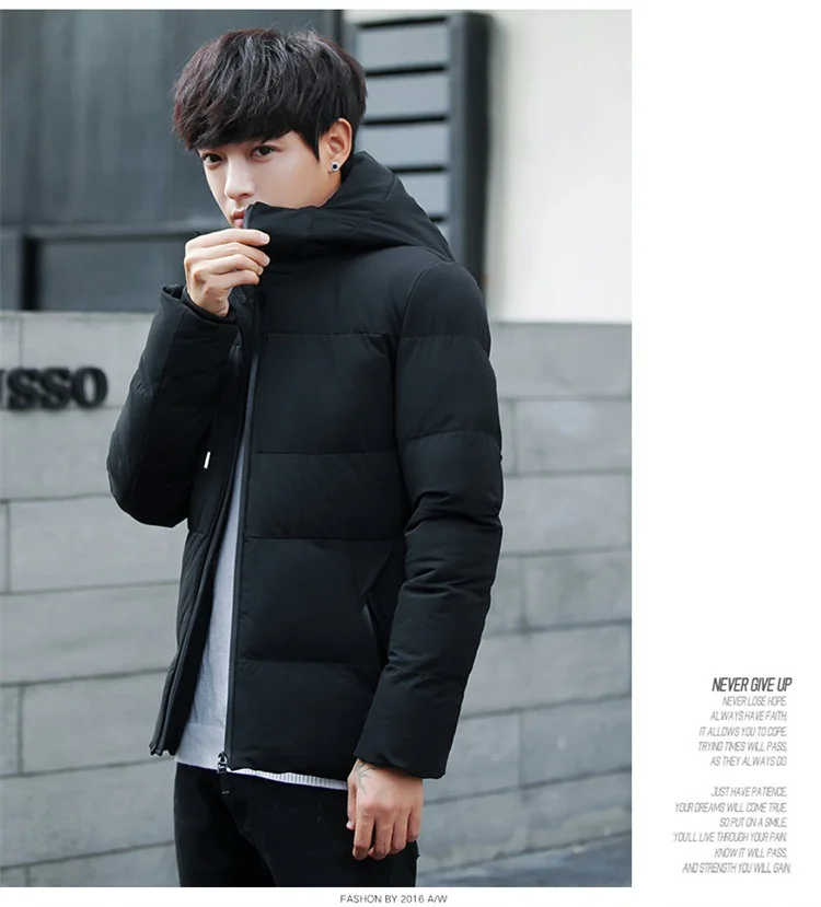 Зимнее пальто для мужчин Parkas Para Hombre Корейская стеганая куртка с капюшоном плюс размер 4XL Slim Fit Solid