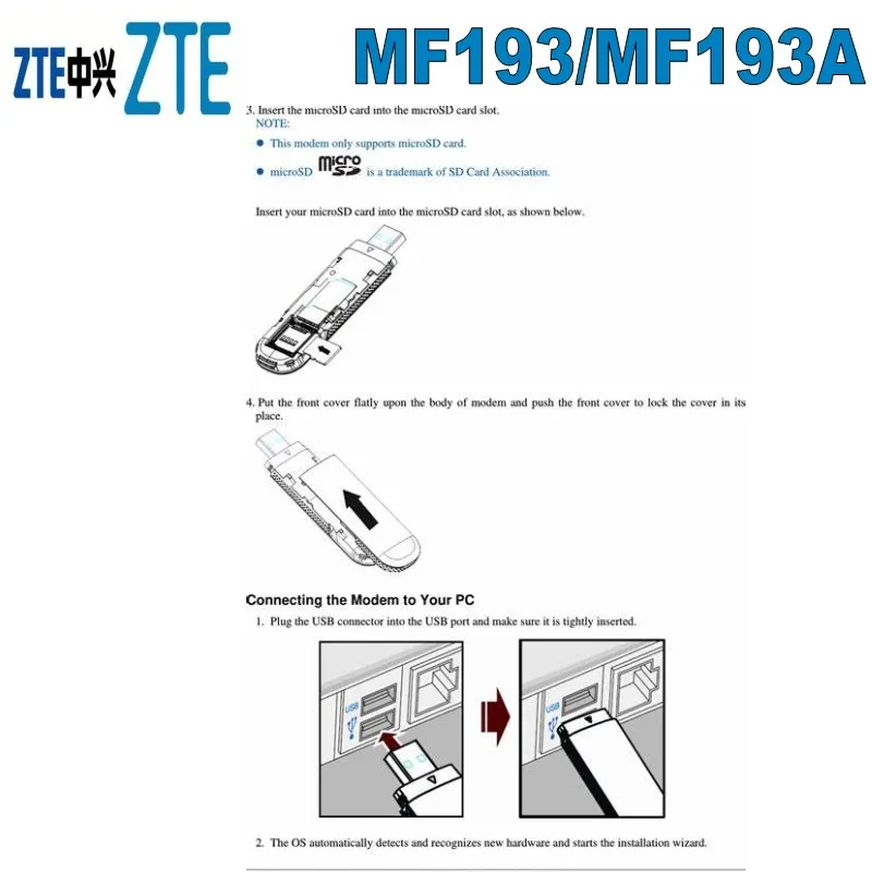 100 шт./лот разблокирован ZTE MF193/MF193A 3G USB модем логотип случайным образом|Сетевые