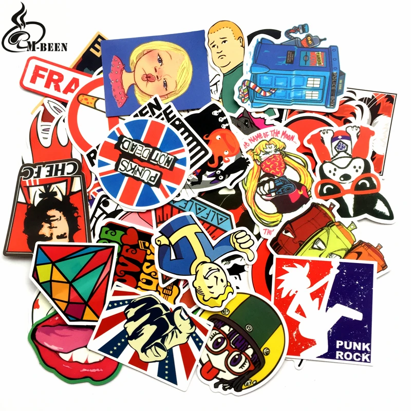 50 шт./лот ретро Алмазная наклейка блокнот чемодан холодильник скейтборд тележка
