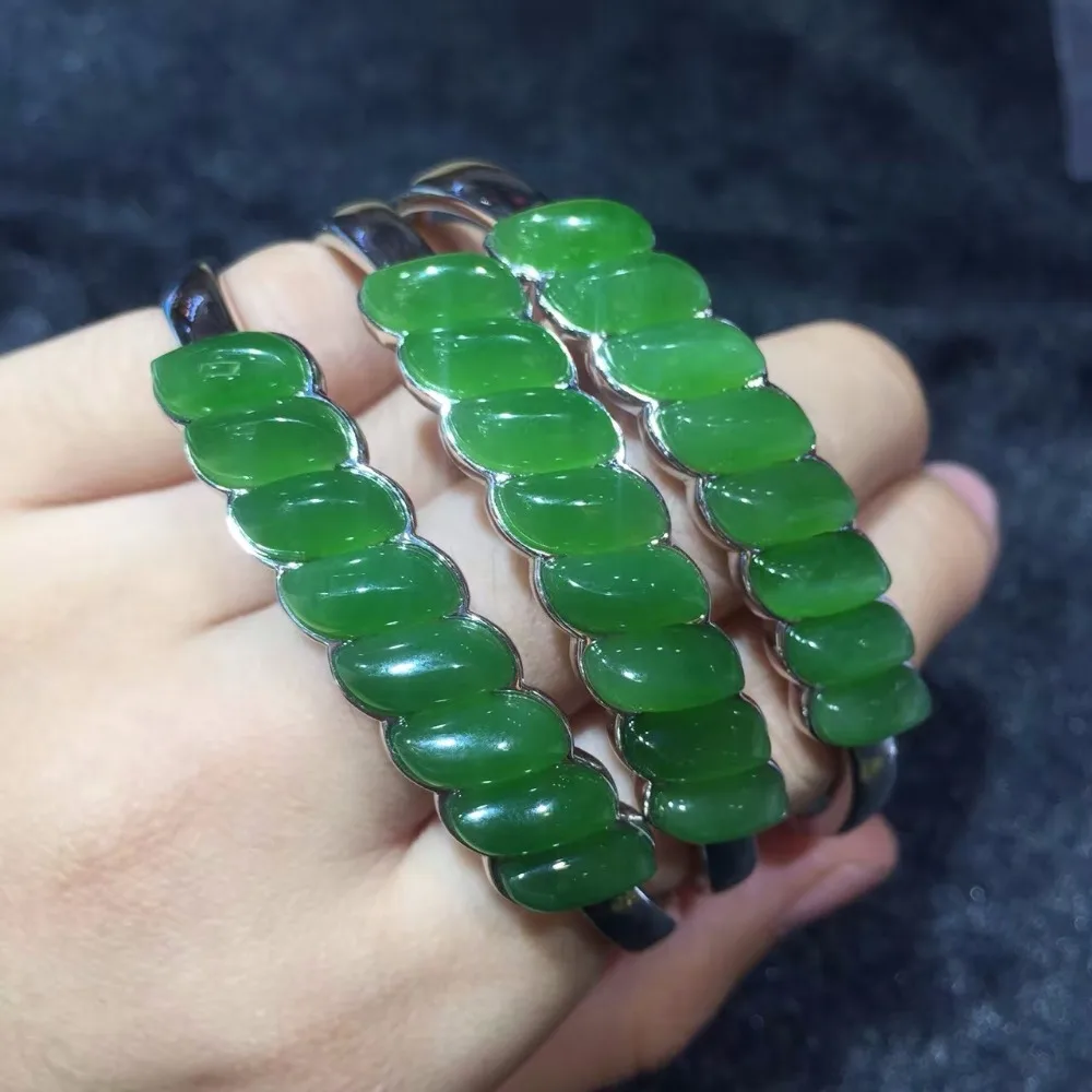 Нефритовый браслет с натуральной Туманностью 8 яшмой из ивы круглый рот для