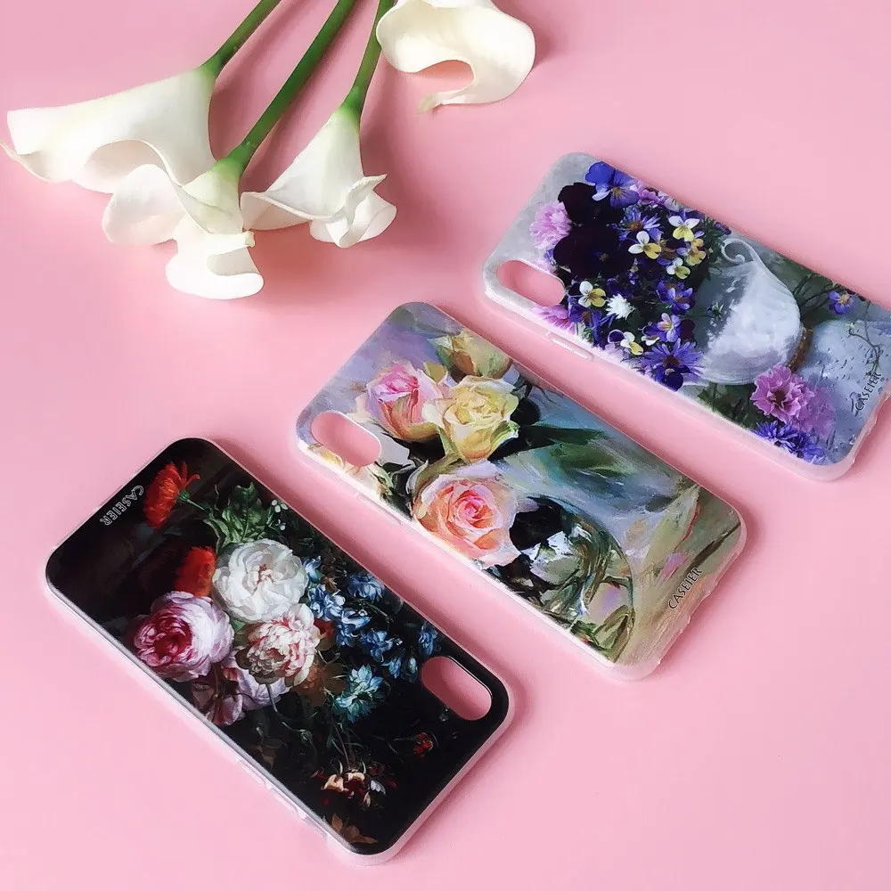 CASEIER Floral Phone Case For Xiaomi Redmi Note 5 4 4X Soft TPU Mi 6 6X A1 8 SE 3S 4A Plus 5A Funda |