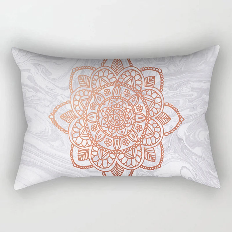 Rose gold powder polyester cushion cover 30*50cm Northern Europe geometry Home Decoration throw pillow sofa car Waist | Дом и сад