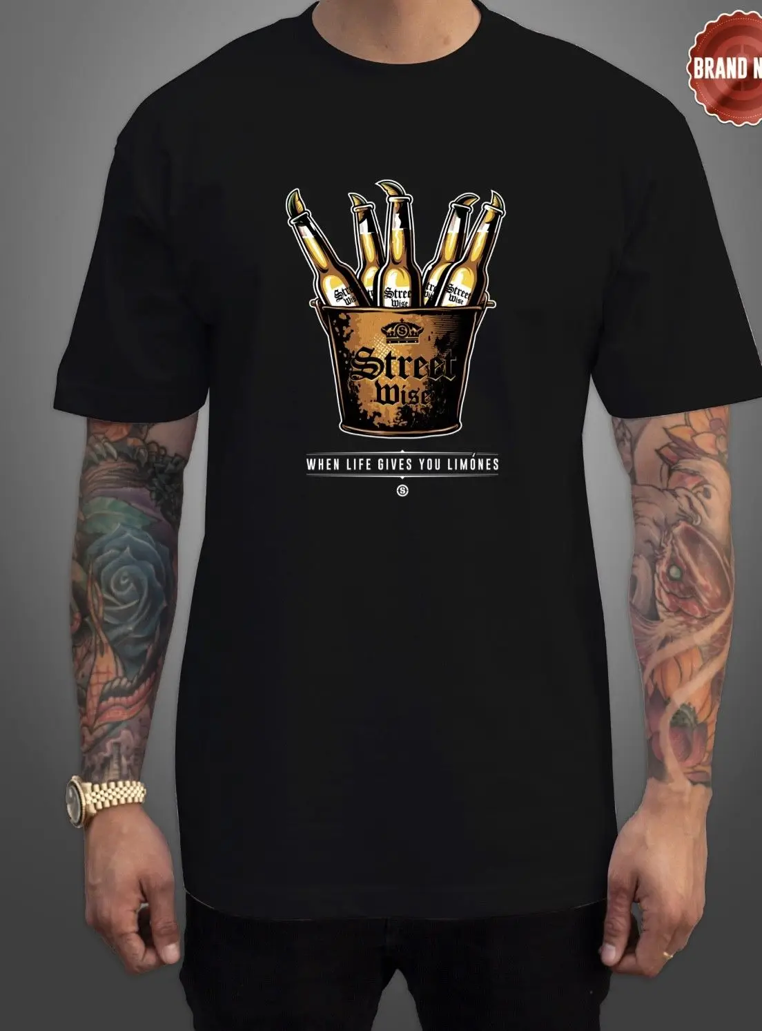 Уличный ведро Графический Футболка черный M L XL 2XL 3XL с принтом мужские короткий