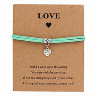 made with love heart charm bracelet lucky multicolor rope wish bracelets for lovers women wedding birthday jewelry lucky gift
