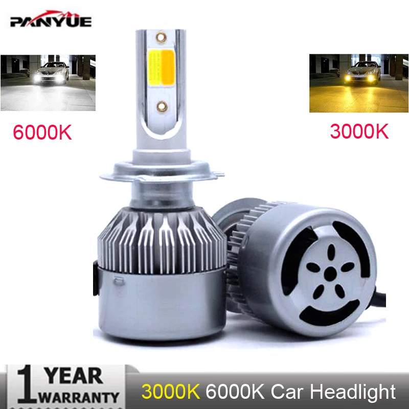 Elglux H7 H11 светодиодный Автомобильные фары 9005 HB3 9006 HB4 H8 9012 H1 H3 880 881 H27 H4 светодиодный двойной Цвет фары комплект 3000 К 6000 10000LM