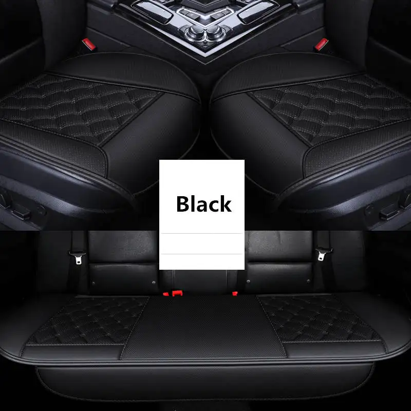 Black 1Pcs Подушка для автомобильного сиденья, Новая Кожаная подушка для сиденья без спинки, три комплекта дышащей нескользящей подкладки, четыре сезона - Название цвета: Black 1Pcs