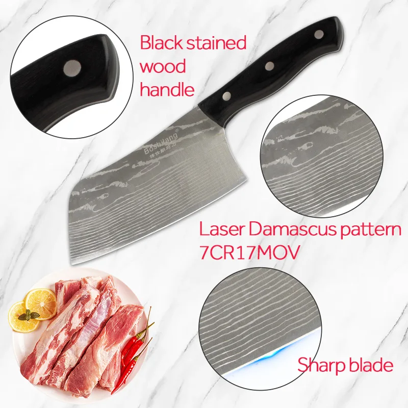 Нож шеф повара Santoku из нержавеющей стали японский стиль 6 дюймов имитация лазера