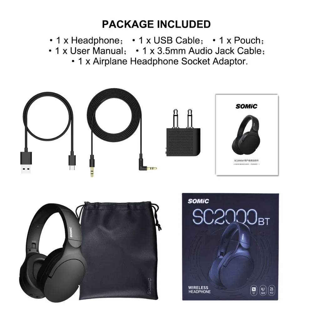 Беспроводные Bluetooth наушники SOMIC SC2000BT Hi Fi стерео Портативная Музыкальная