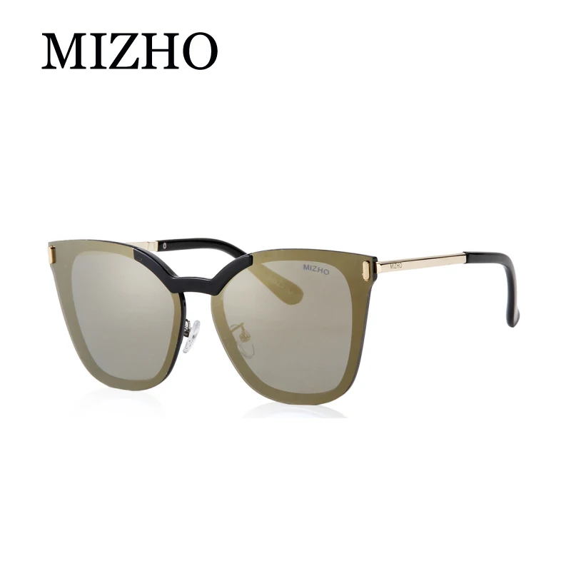 

MIZHO Brand Original Unisex Polarized Sunglasses For Women Cat eye Mirror UV Traveling Colored Rimless Sun Glasses Clear Visual