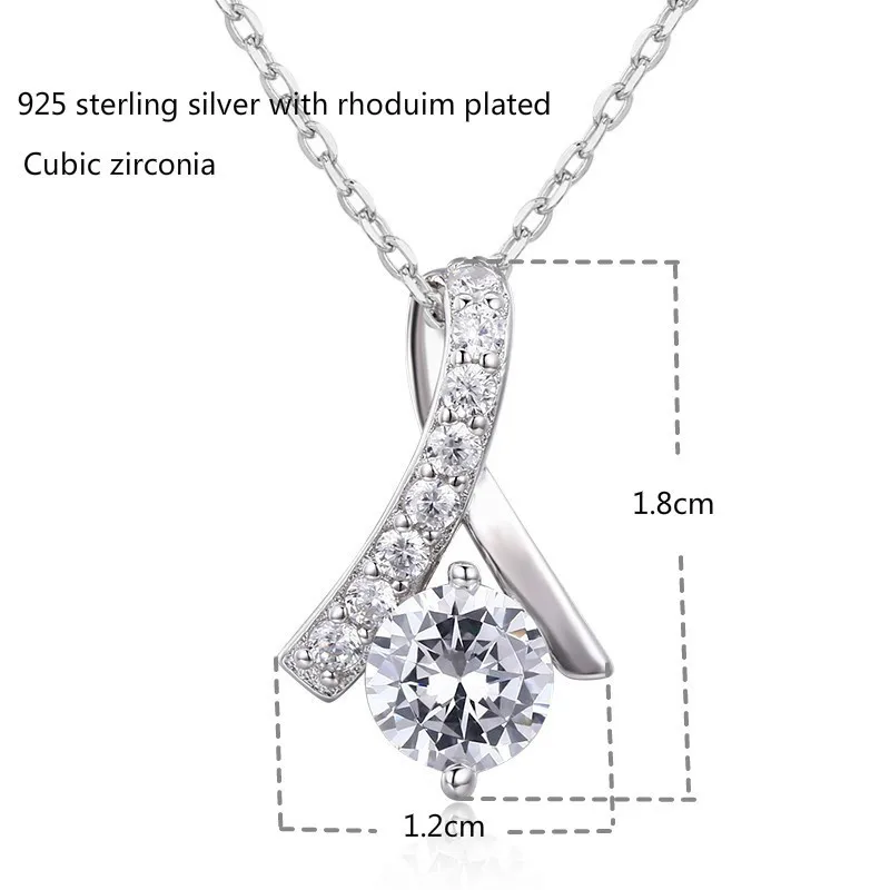 Шарф подвеска из серебра 925 пробы с белым фианитом|Ожерелья| |