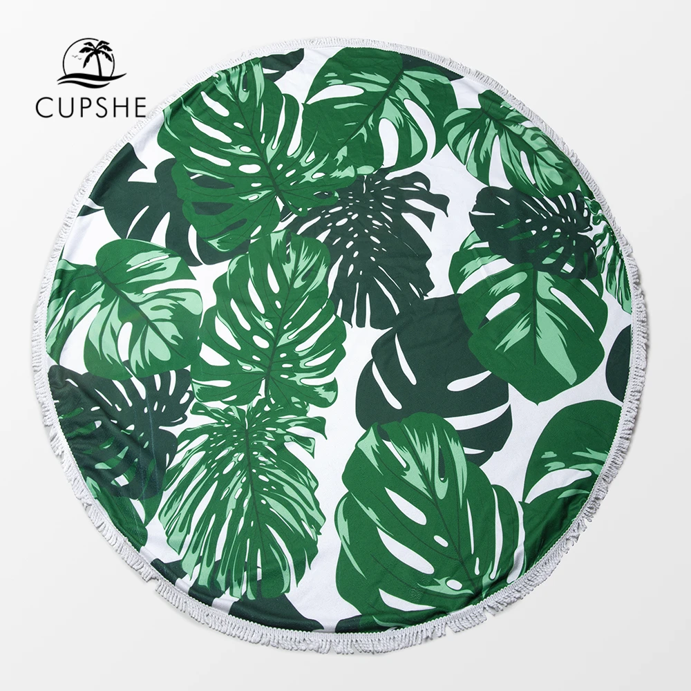 CUPSHE 2019 Для женщин призвание зеленого и белого цвета пальмовых листьев пляжные