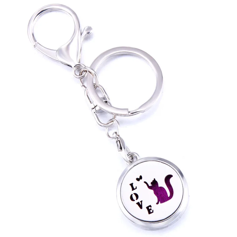 Брелок для ключей Love Cat из нержавеющей стали брелок медальон ароматерапия с