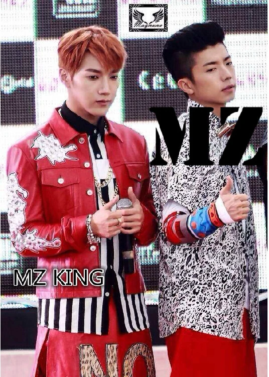 Can Be Costomized ! Men Dj Nightclub Singer Guests 2pm Jun.k Big Red Diamond Decorative Jacket Coat Plus Size Costumes Clothing | Мужская