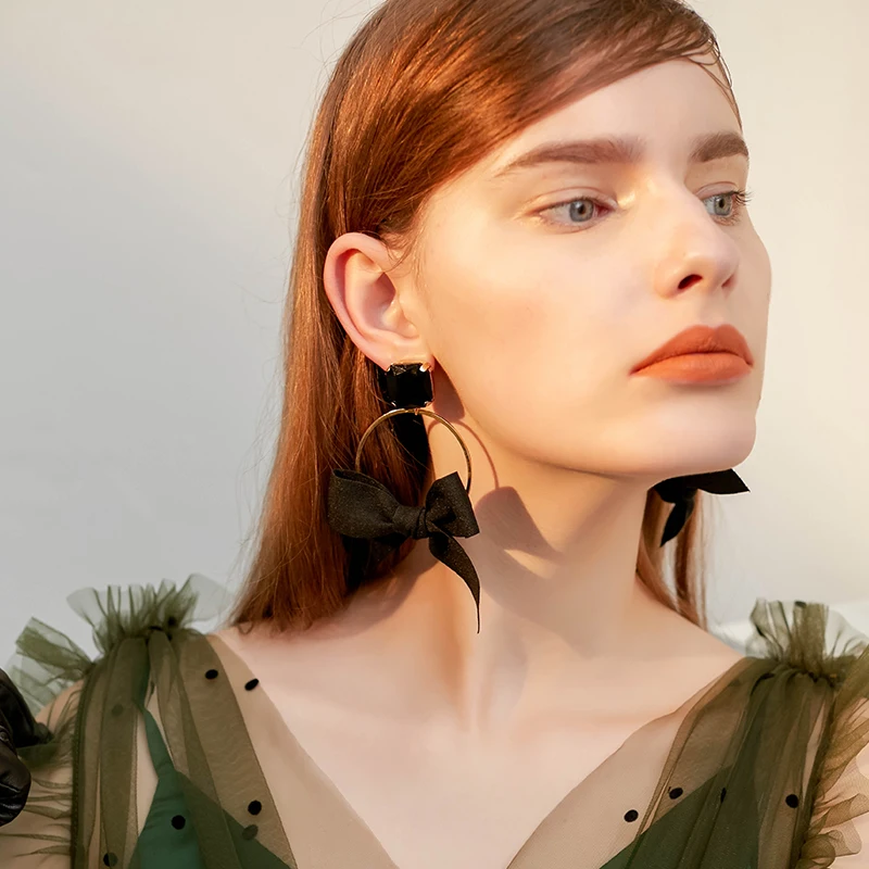 Женские серьги с большим бантом характерные простые новинка 2019 | Украшения и