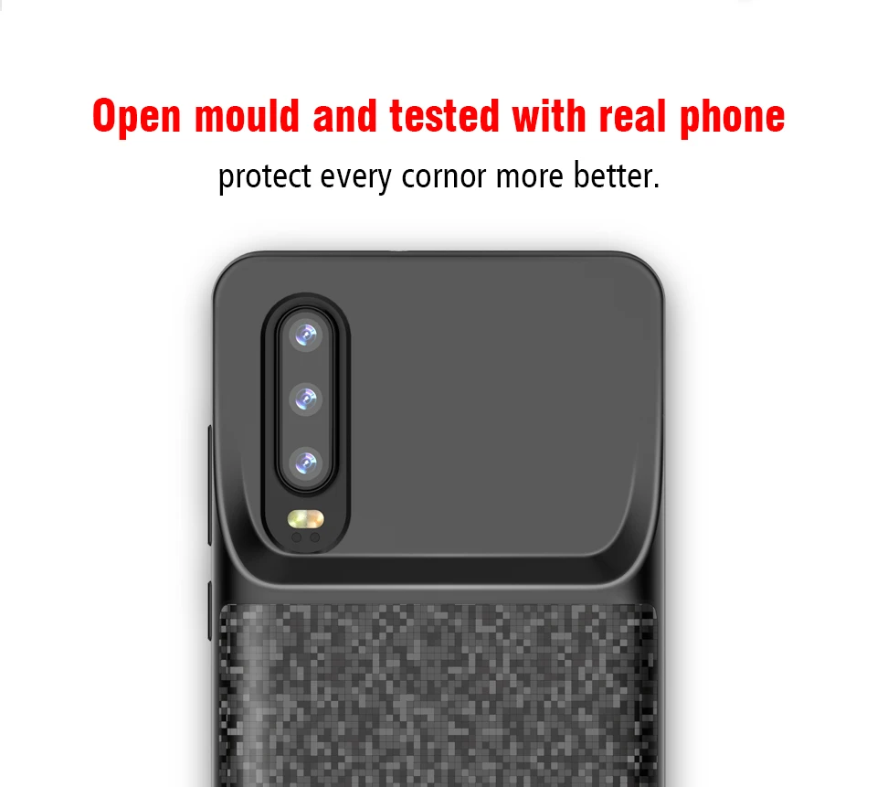 Переносной корпус питания для huawei p30 p30 pro Nova 4e 4700mAh ТПУ дизайн чехол для зарядки для huawei p30 pro черный