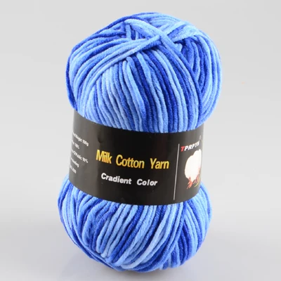 06 sky blue camou 100 г = 1 шт. цветная молочная хлопковая пряжа, смешанная пряжа для вязания крючком, вязаный свитер, шарф, 7 шт - Цвет: 06 sky blue camou
