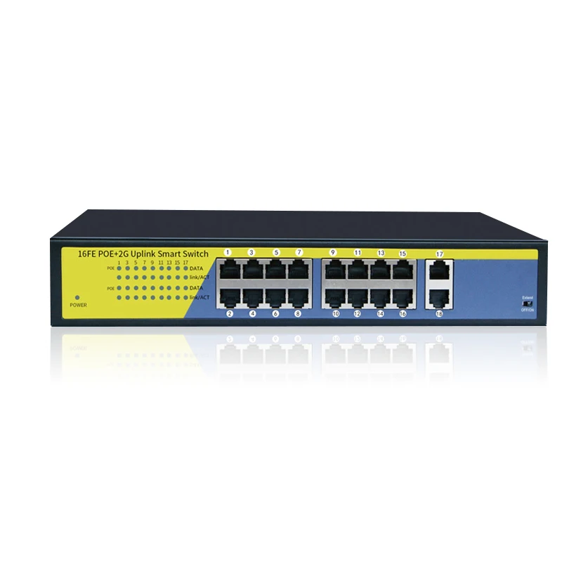 Коммутатор POE с 16 портами питание к ip-камере беспроводной ap 16-портовый коммутатор
