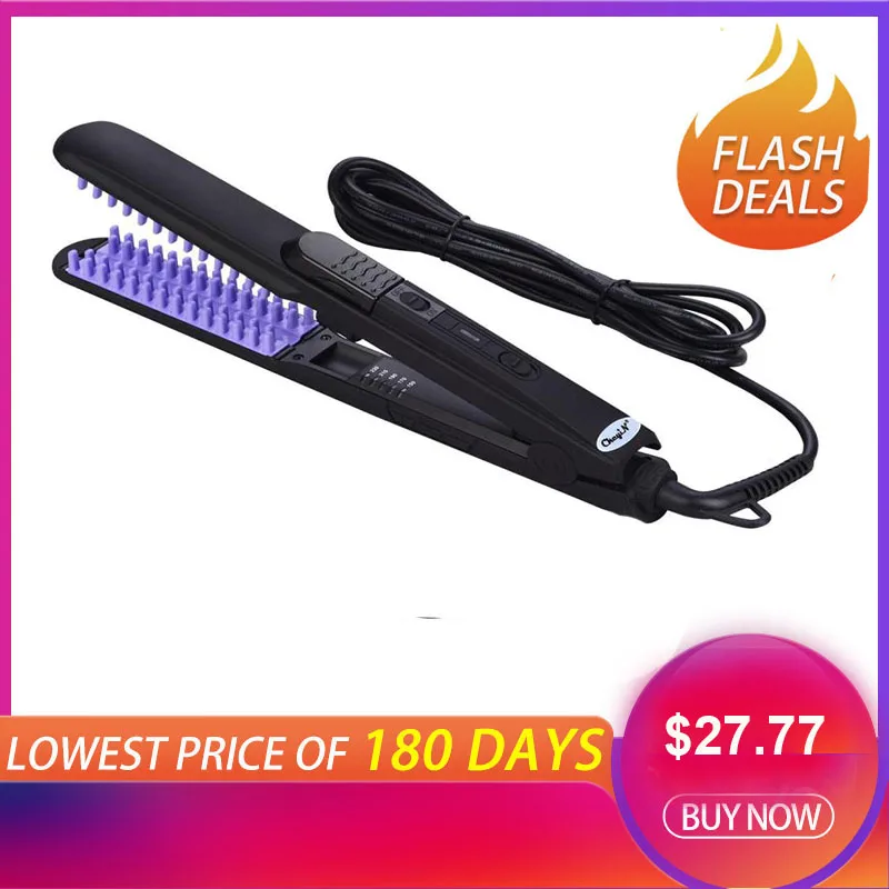Бесплатная доставка паровой выпрямитель для волос щетка отрицательные ионы
