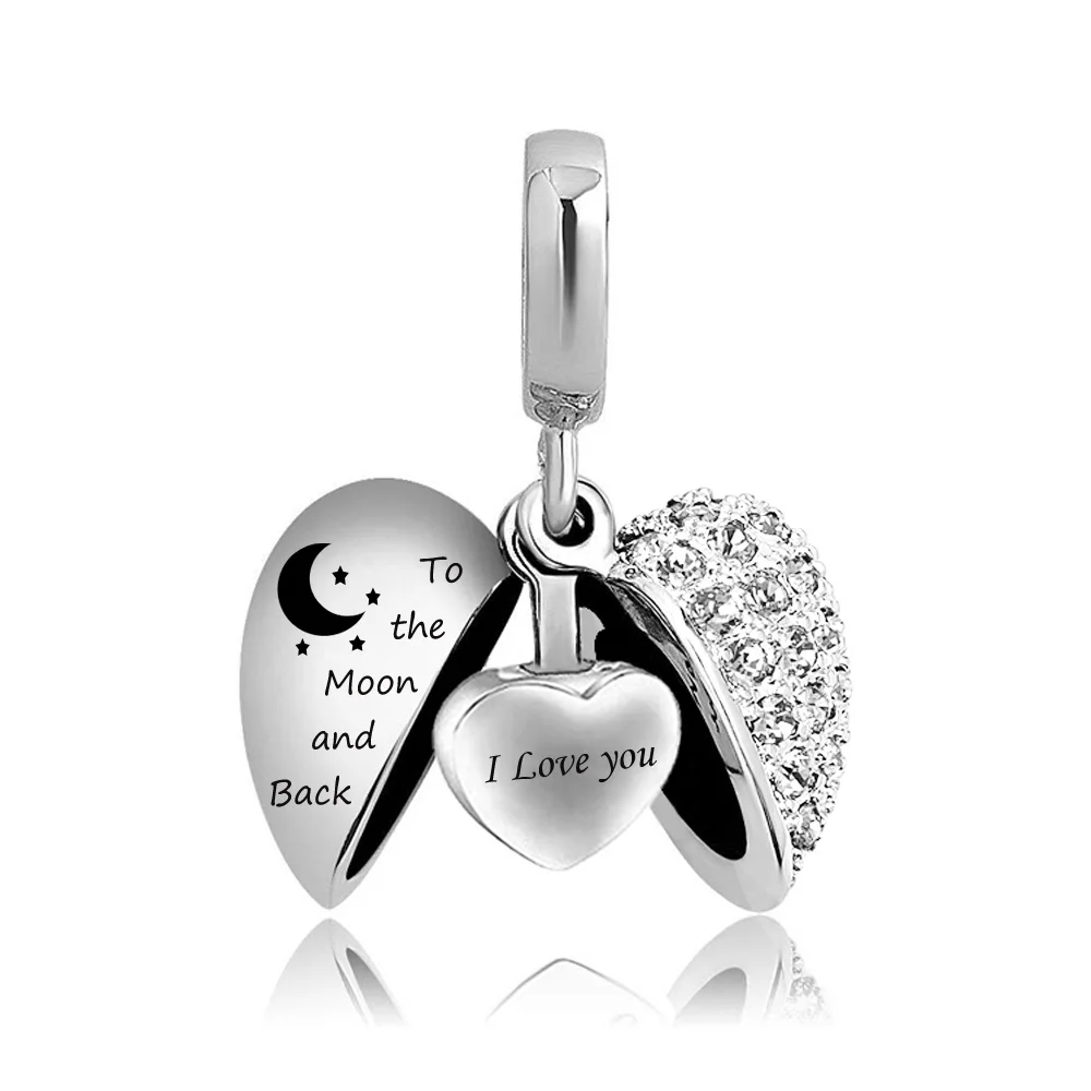 April Ангел крыло кремационные украшения I Love You to The Moon and Back пепельница ожерелье Keepsake памятный кулон - Окраска металла: April