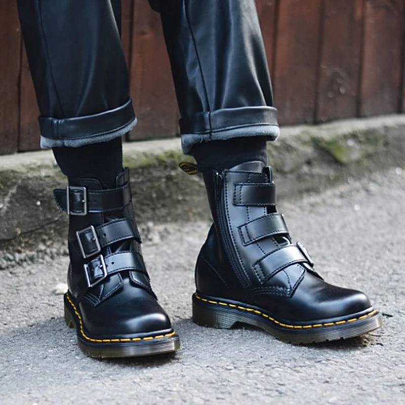 Ботинки из лакированной кожи Женские зимние ботинки ботильоны на платформе