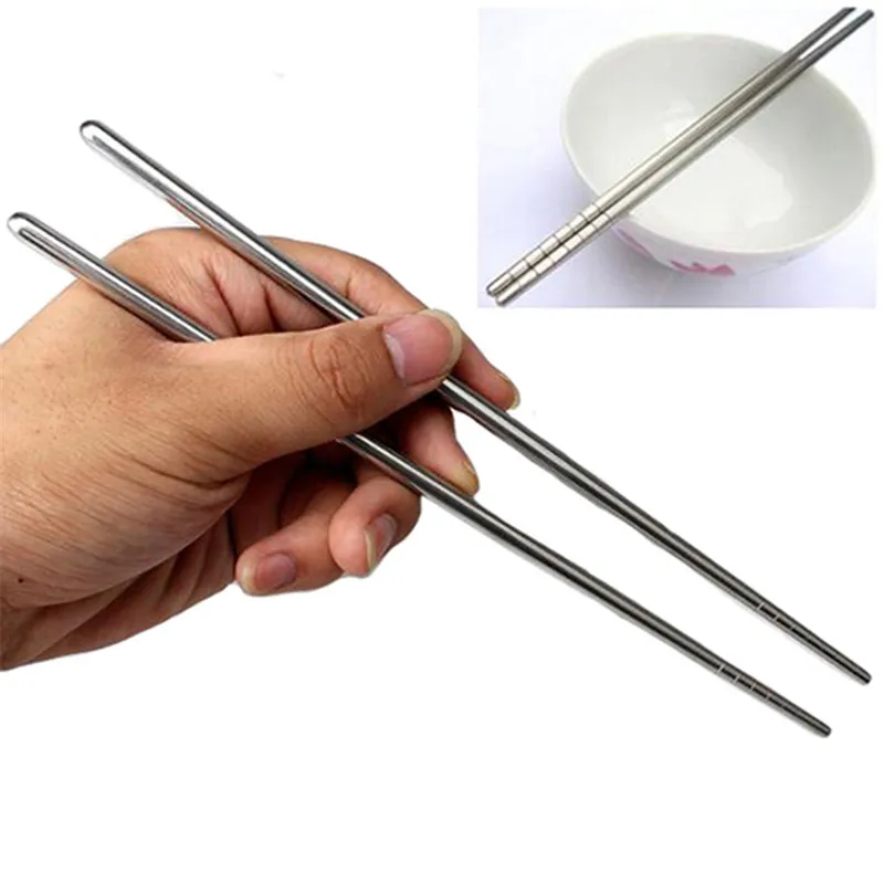 

High Quality Anti-skipthread Style Durable 1 Pair Stainless Steel Chopsticks
