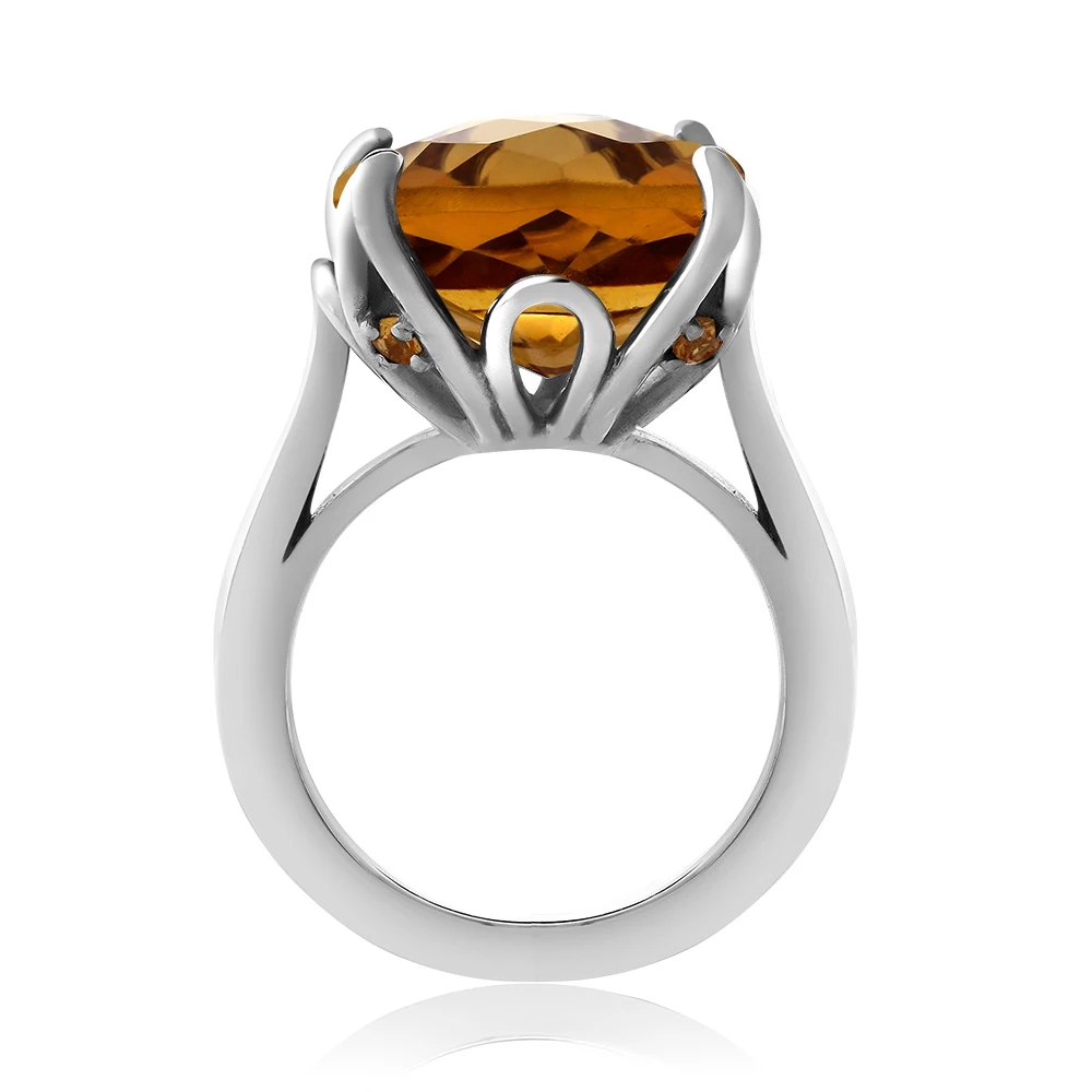 GemStoneKing 8 47 Ct подушка шахматная доска виски Кварц желтый сапфир серебро 925 пробы