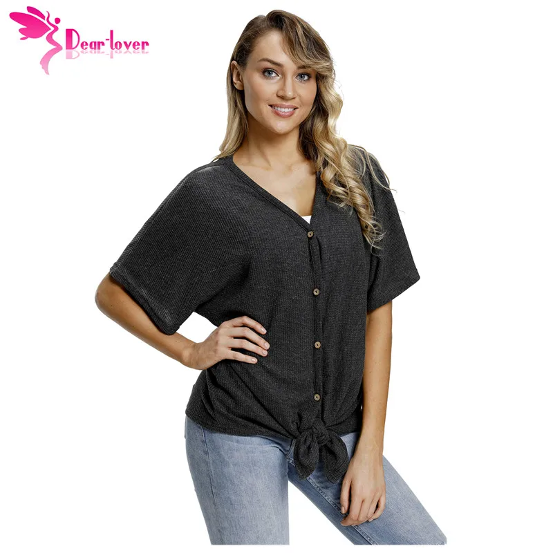 Dear Lover Женские топы и блузка рубашка 2018 короткий рукав Повседневное черный Dolman на