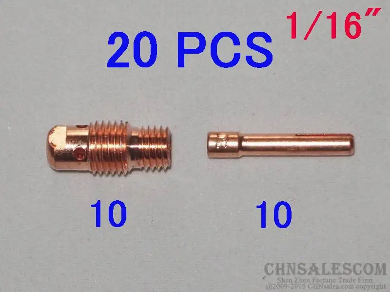 CHNsalescom 20 шт 13N27 цанговый корпус и 13N22 Цанга для сварки Tig WP 9/20/25 1 6 мм 1/16"|Сварочные