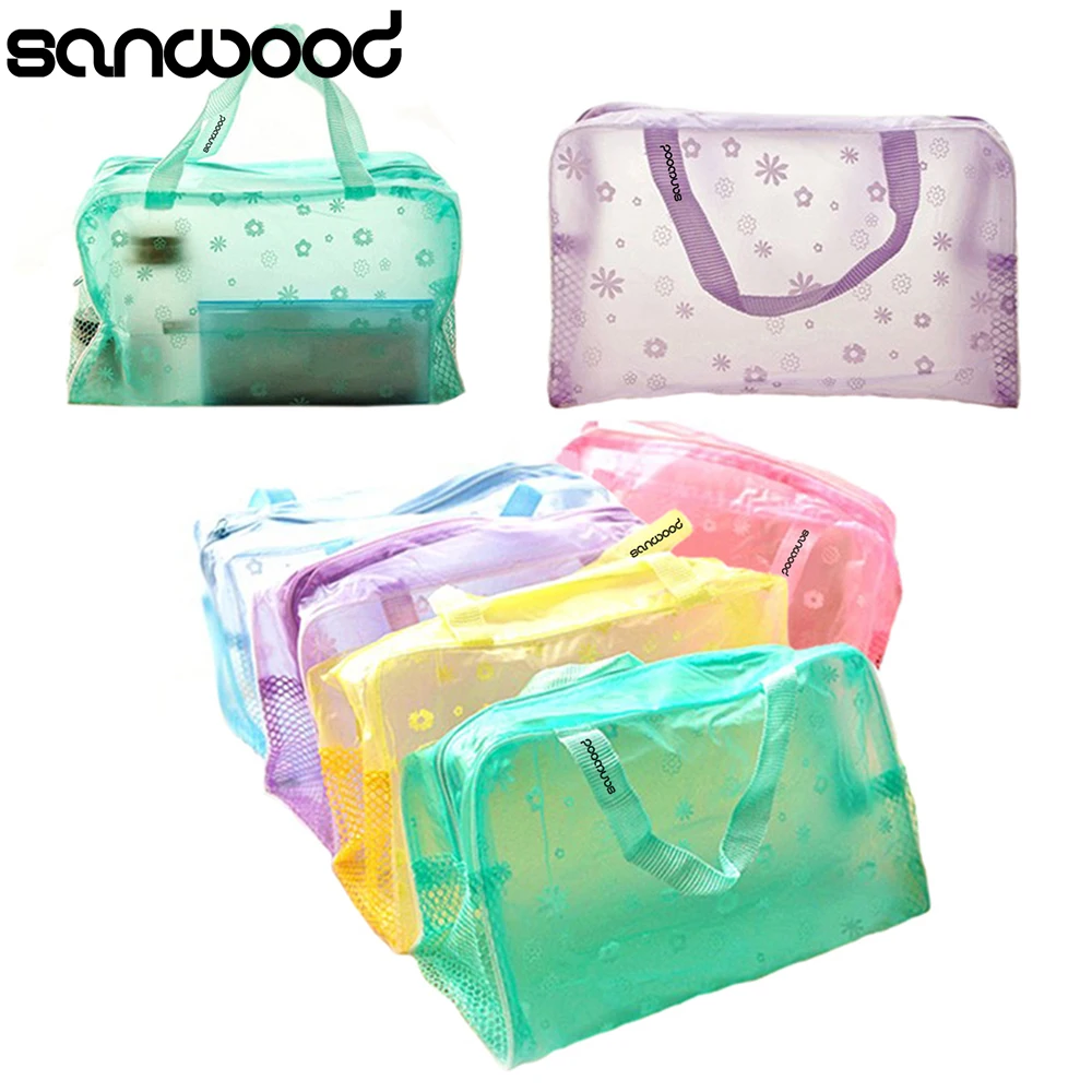 Новинка 2016 женская сумка с цветочным принтом для девочек прозрачная